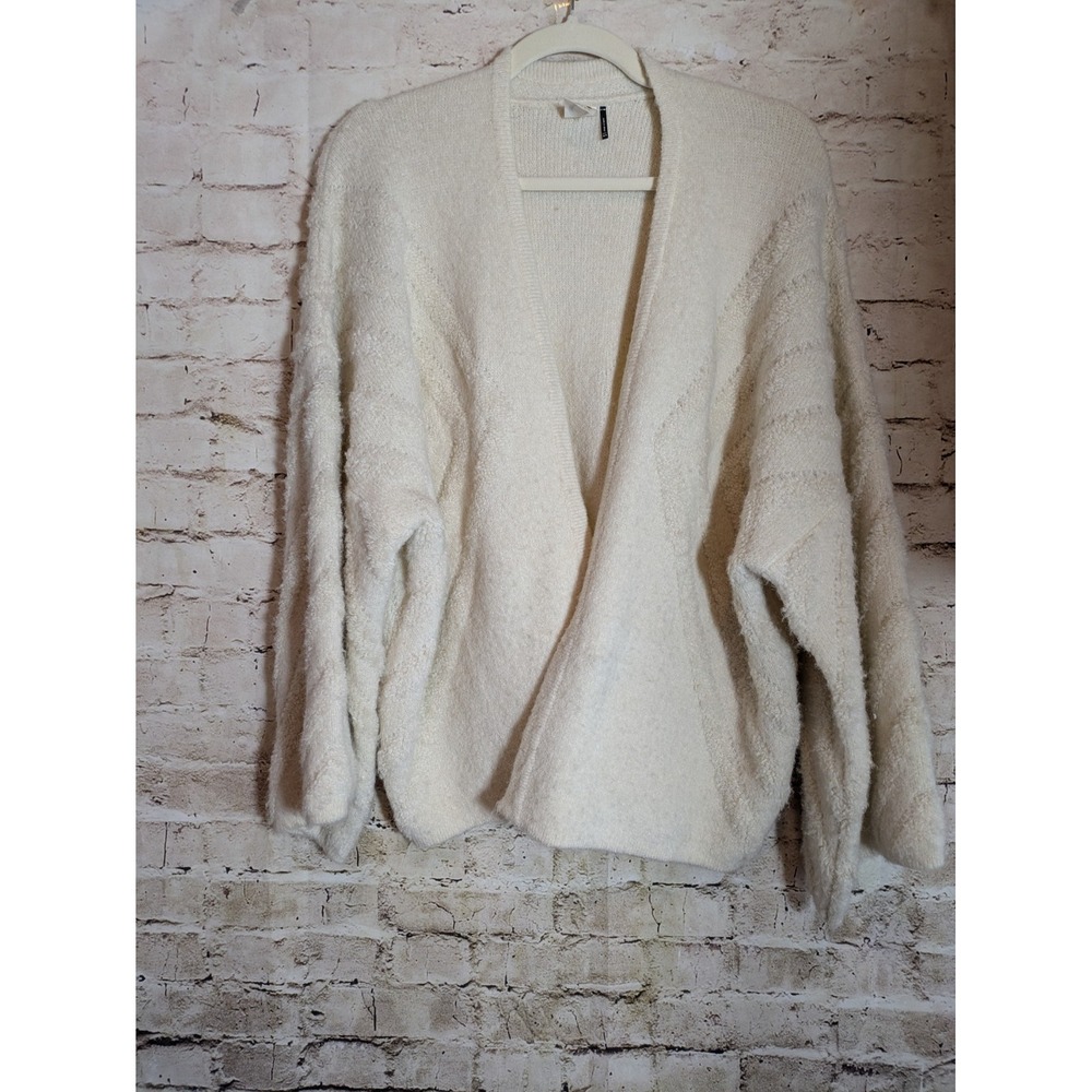 Akemi + Kim Open Front Cardigan One Size In Ivory Kimono Sleeves Thick Heavy